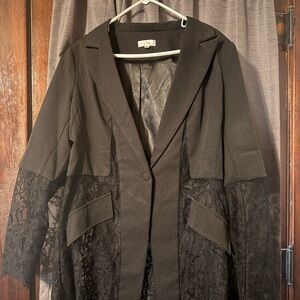 City Chic Black Lace Blazer Jacket